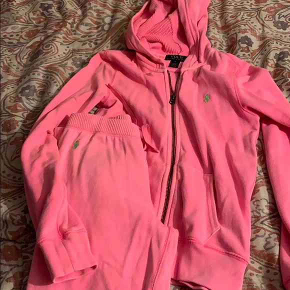 Hot pink Ralph Lauren girls jogging set - Picture 1 of 2